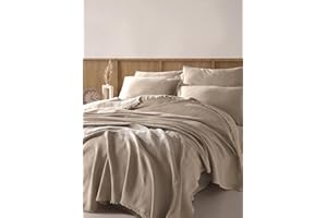 BOHORIA® Narzuta Sera | 100% bawełna z recyklingu, Öko-Tex®, narzuta na łóżko, dwustronna, na sofę, bardzo duża (sepia, 200 x 230 cm)