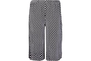 PURPLE HANGER Womens Plus Size Floral Spot Paisley Print Ladies Stretch Elasticated Waist Wide Leg Culottes Shorts