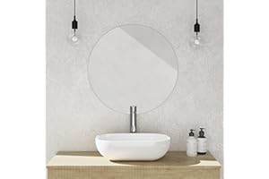 Baikal Espejo de Baño, Varias Formas y Medidas Disponibles. Opción con y Sin LED. Estilos Que se adaptan al baño o Cualquier Estancia del hogar. 60 Espejo Redondo