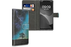 kwmobile Carcasa Compatible con Xiaomi Redmi Note 11 / Note 11S Funda - Funda con Tarjetero y Stand de Cuero sintético - árbol y Estrellas