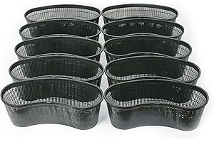 INTER FLOWERS GMBH 10 Pflanzkörbe Wasserpflanzenkorb Oval Nierenform für Gartenteich - Pflanzkorb gut für Anzucht Gewächshaus Teichpflanzen Seerosen Kunststoff Aquarium Pflanzen Korb Gartenteich Gewächshaus Zubehör
