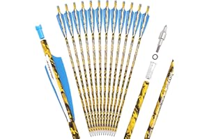 HNZMDY Crossbow Bolts 16 inch 17 inch 18 inch 20 inch 22inch Crossbow Arrows with Moon Nocks and Removable Tips Archery Hunting Carbon Arrows