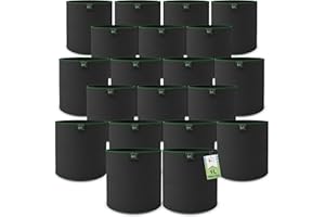 TTL COMMERCE TTL Garden - 20 bolsas de 1 litro de tela no tejida, juego de 20 macetas de 1 litro, bolsas de cultivo y cría de 300 g/m², fieltro y tela no tejida, altura 12 x diámetro 10 cm, bolsa de cultivo
