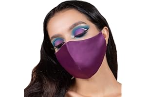 IDentity LNGR Satin Silk Face Mask Womens Washable UK, Christmas Cotton Mask & Floral Reusable Face Masks with Filter Pocket, Ladies Wedding 4 Layer Cloth Coverings