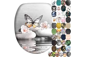 Sanilo Abattant WC frein de chute, Grande sélection de lunettes de toilette avec abaissement automatique, Fixation facile (Vanesa)