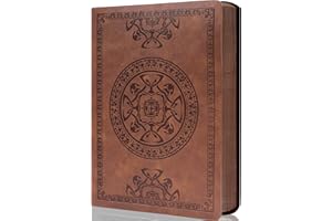 CAGIE Leather Vintage Journal for Men Women Soft Cover 256 Lined Pages Notebook 180 Lay Flat for Writing Travel Diary, 5.7'' x 8.3'', Brown