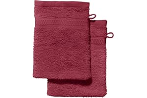 ‎REDBEST REDBEST Waschhandschuh 2er-Pack Chicago weinrot Größe 15x21 cm - saugstark, strapazierfähig, ideal für Reisen, Sport (weitere Farben)
