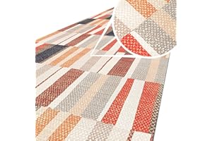 ‎ANRO ANRO Küchenteppich Küchenläufer Teppich Läufer Küche abwischbar rutschfest Design Patchwork 200 x 52cm