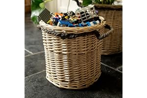 Arthur Cameron Circular Round Wicker Lined Log Basket/Storage Box/Planter (Small)