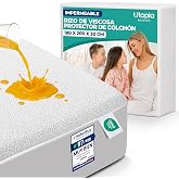 Viscose Terry Waterproof Mattress Protector 180x200x30cm | Waterproof Mattress Protector with All-Around Elastic, Hotel Quali