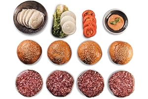 ‎BÜFFEL BILL BÜFFEL BILL Burger Box S - 1.2 kg | Juicy Gourmet Burger with Prime Rib Patties, Buns & Creamy Buffalo Mozzarella I From the Finest Water Buffalo Cuts