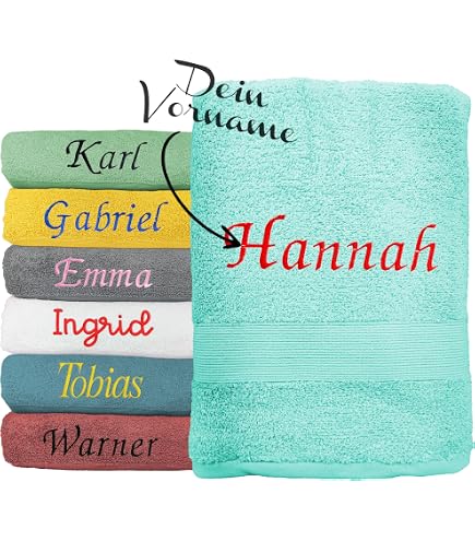 Handtuch Personalisiert Mit Herz & Namen Bestickt Heart Towel Badetuch Geschenk