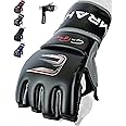 EMRAH MMA Gloves for Grappling Sturdy Hide Leather MMA gloves for Training