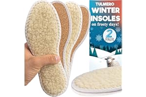 TULMERO 2 paia di suole termiche in pelliccia di agnello, solette termiche per scarpe invernali con inserti orlati, inserti termici in pelliccia in lana naturale e sughero, inserti taglia 39