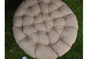Papasanfåtöljkudde, kudde golvkudde för svängfåtölj, rund Papasan fåtölj, polyrattan fåtölj - diameter 110 cm och kudde tjocklek 10-12 cm (karamell)