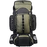 Amazon Basics - Wanderrucksack mit Innengestell und Regenschutz, 55 L, Grün