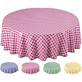 Home Direct Oilcloth Tablecloth, Round 140 cm Red