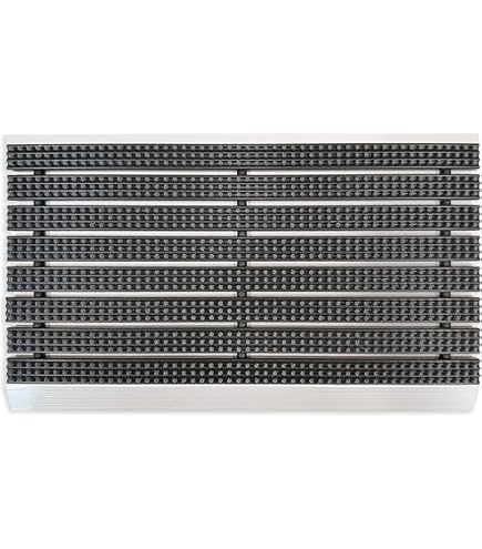 Deurmat buiten 50x80 cm, stevige entreemat met zwart aluminium frame, voetmat met borstelstructuur van polypropyleenvezels, duurzame buitenmat voor voordeur, terras of camping