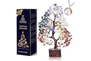 ABHISUBYA Chakra Crystal Tree of Life, Room Decor Home Decor Accessories, Crystals House Warming Gifts New Home,Healing Crystals, Money Tree With Necklace, Crystal Gifts for Women