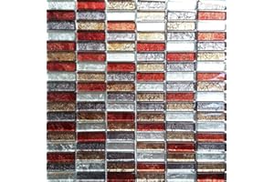 GRAND TAPS Autumn Glass Hong Kong Brick Bathroom Kitchen Feature Mosaic Tiles Sheet (MT0006) (1 Sheet)
