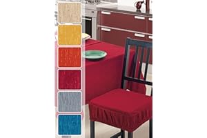 Confezioni Giuliana - Set cuscini coprisedia jacquard con fascia elastica Carla pouff sedia cucina Made in italy - Giallo, 4 Cuscini