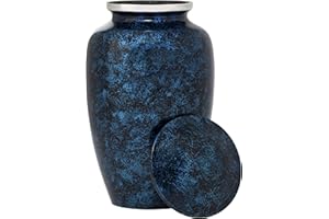 Eternal Harmony Cremation Urn for Human Funeral Ashes with Elegant Finishes to Honor and Remember Your Loved One (Carefully Handcrafted) Navy Blue