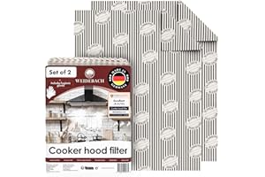 Weidebach® 2x Cooker Hood Filter Paper with Saturation Indicator, 22.4 x 18.5 in, Grease Filter, Can Be Cut to Size, Extractor Fan Filter, Cooker Hood Filter