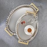 Schafer Ela 2 li Oval &Ccedil;ay Tepsisi-Platin02