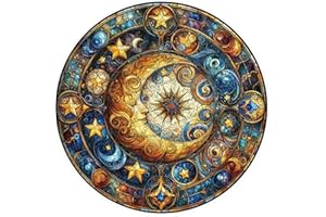 WHJSG Holzpuzzle Erwachsene, Sonne und Mond Holzpuzzles 200 Teile, Einzigartiges Tierform Holz Puzzle, Kreatives Weihnachten Geschenke für Teenager und Erwachsene Diamant-Malset