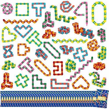 Baker Ross FN225 - 12 Giocattoli Fidget Pop Tube - Tubi Colorati Per Bambini, Riempitivi Per Borse Festa - 4