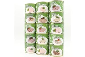 Set med tre konservtorn – 15 läckra och traditionella delikatesser, korvkonserver, korvfabrik Diem – lång mhd – gourmetkorv