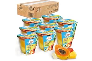 Dole Tropical Fruit in Juice Fruit Pots 8 x 198g, Assorted Fruits, Healthy Snack, No Added Sugar Fruit Cocktail Bowls, Perfect for Breakfast & Dessert or Adding to Recipes