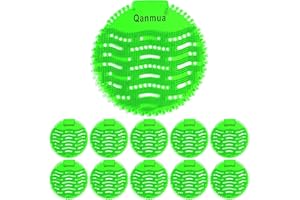 Qanmua 10 Stücke Urinalsieb mit Duft, Urinaleinlage ​Passend Pissoirsieb Lufterfrischer Einsatz 30 Tage Frischewirkung, Urinal Einleger Matte für Jedes ​Pissoir und Urinal Grüner Apfel