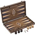 Uber Games Backgammon Set | Luxury Backgammon Set | Authentic Walnut Backgammon Set | Travel Backgammon Set | Classic Backgammon | 48cm x 60cm x 4xcm When Opened