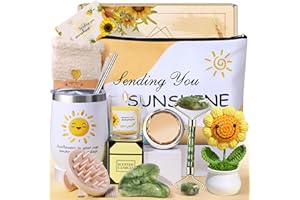 LIVEHITOP Regalo Compleanno Donna, Girasole Regalo Compleanno Amica San Valentino, Festa della Mamma, Natale 11PCS Relax Idea Regalo Set Include Tazza Termica Mamma Moglie Figlia Fidanzata