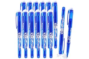 YIIFELL 12 Stück Radierbarer Kugelschreiber, Tintenroller Radierbar, Gelschreiber Friction Stifte Radierstift, Erasable Pen Set für Bürobedarf Schulsachen Studenten (Blau 0,7 mm)
