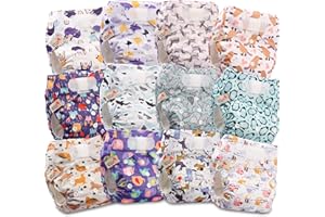 LITTLES & BLOOMZ Littles and Bloomz - Pañal reutilizable para bebé con HOOK-LOOP, 12 pañales, FLV2-1202