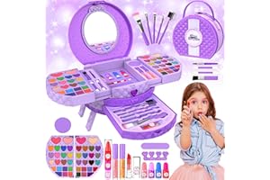 GOLMUD 66 Pcs Kids Makeup Sets For Girls with Portable Stand,Make Up Starter Kit Children Princess Pretend Play Games Toys Presents,Little Girl Birthday Gifts Set For Age 3 4 5 6 7 8 9 10 11 12 Years Old