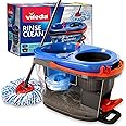 Vileda RinseClean Spin Mop System, Separates clean and dirty water, Effortless wringing, Microfibre mop and bucket set