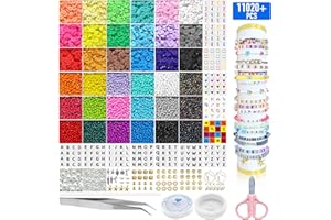 TOANWOD Bracelet Making Kit: 11020 PCS Clay Beads Friendship Bracelets Kits - Seed Bead Charms Pearls Jewellery Making Kit - Girls Gifts DIY Set Arts and Crafts Teen Adult Cheap Stuff