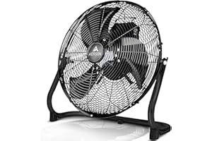 TRESKO AERSON Ventilateur de Sol 60 cm | Ventilateur sur Pied 200W | avec 3 niveaux de puissance | Débit d'air élevé | Construction robuste en métal | Inclinable à 110 degrés