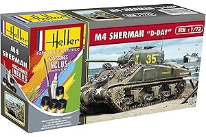 Heller Maquette, 56892, m4 sherman d-day,1/72, Gris