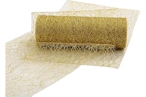 ARVOV Tischläufer Rolle, Tischläufer Weihnachten Papierrolle, Tischband Gold und Silber, Tischläufer Hochzeit, Vlies Tischläufer für Party Weihnachten Hochzeit DEK (Gold, 15 x 900 cm)