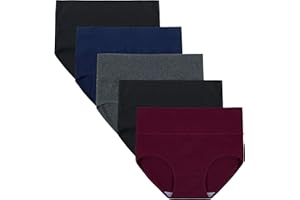 INNERSY Underwear for Women High Waisted Knickers Stretchy Cotton Panties Ladies Full Briefs Pack of 5