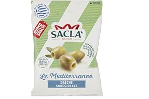 Saclà, Olive Verdi Greche Denocciolate, Snack Salato con 70 kcal, Ideali On-The-GO in Ogni Momento della Giornata, Monoporzione da 50g, Confezione da 12 Pezzi