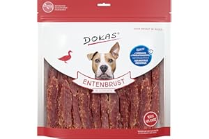DOKAS Magret de Canard en tranches - Snack de qualité supérieure sans céréales pour Chiens - en Filet de Canard - 1 x 900 g