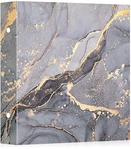 FINTIE Photo Album 4x6 Photos - 600 Pockets Large Capacity Photo Book Cover for Family Wedding Birthday Baby Holiday Photos, Ocean Marble, Clear