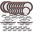 La Opala Diva Sovrana Collection Opal Glass Crockery | for Family of 8 | Dinner Set 62 pcs Regent Blue | Plates & Bowls for Dining | Microwave Safe | 100% Vegetarian | Extra Strong | Light & White