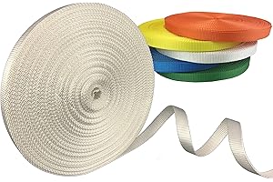 FIP CENTER Cinghia in poliestere al metro per piccolo fissaggio e movimentazione leggera, resistenza 2 tonnellate, larghezza 25 mm, venduta in rotolo (50 m, ecru)