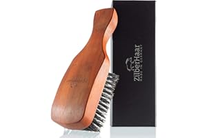 ZilberHaar Major Hair & Beard Brush for Men - Stiff Boar Bristles and Pearwood - All Beard Types - Perfect for Thick or Thin - Made in Germany